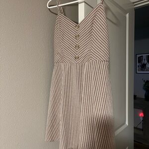 Striped Tan Dress